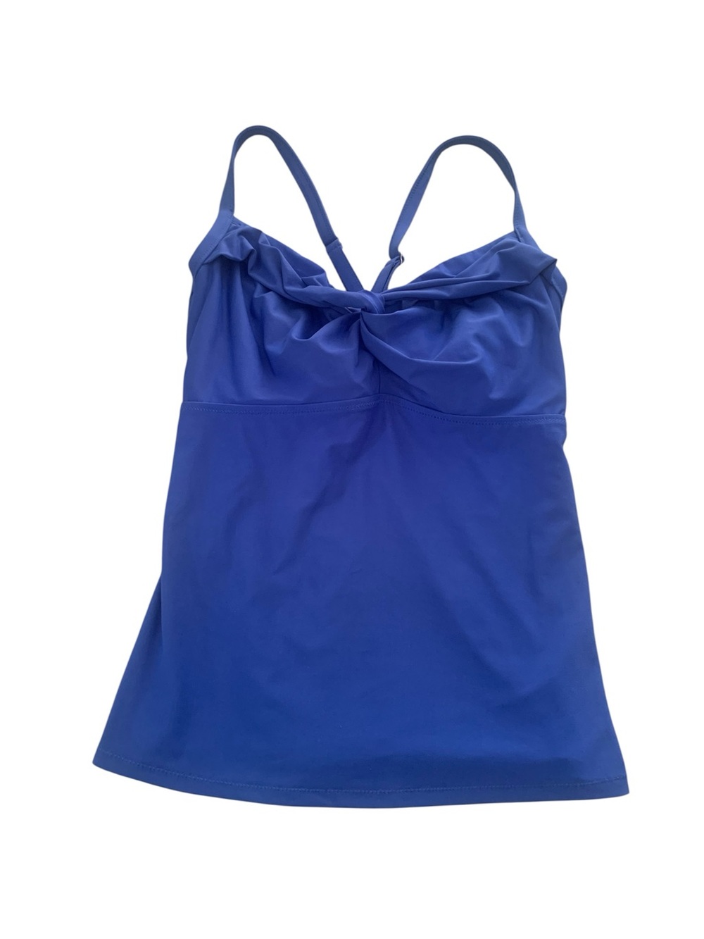 Athleta Blue Twist Front Tankini Swim Top 36D/DD Support Straps